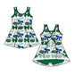 ( Moq 5 each style ) Baby Girl Toddler Team Bows Baseball Green Sibling Dress Set