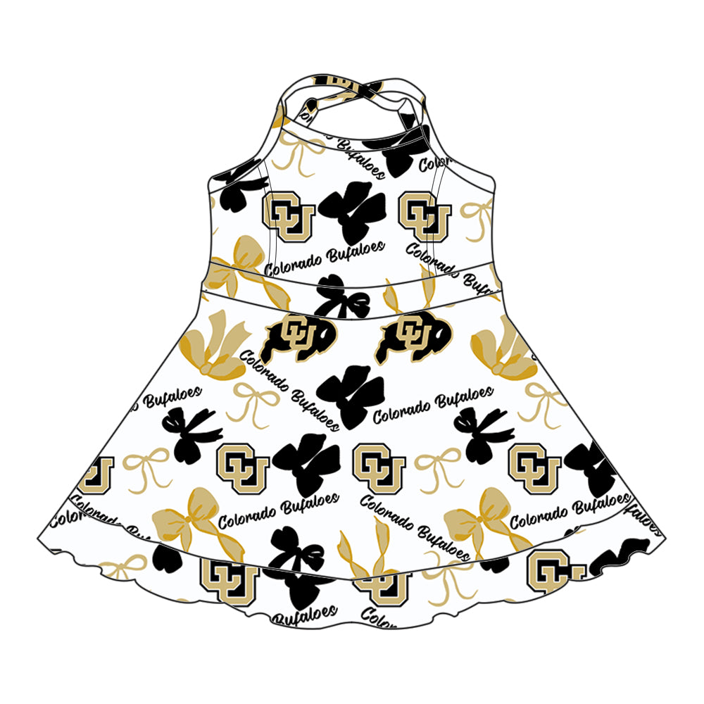 ( Moq 5 each style ) Baby Girl Team Bull Bows Sibling Dress Set 5.24
