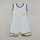 Baby Girls Kids Sleeveless Mardi Gras Checked Yoga Shorts Knee Length Dress RTS