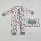 Baby Boy Long Sleeves Christmas Santa Cactus Western Zipper Romper