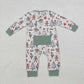 Baby Boy Long Sleeves Christmas Santa Cactus Western Zipper Romper