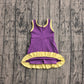 ( No moq ) Preorder Baby Girls Kids Sleeveless Shorts Yellow Scallop Purple Dress Yoga Active Clothes