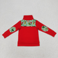 Baby Girls Christmas Green Face Zip Pullovers Tops