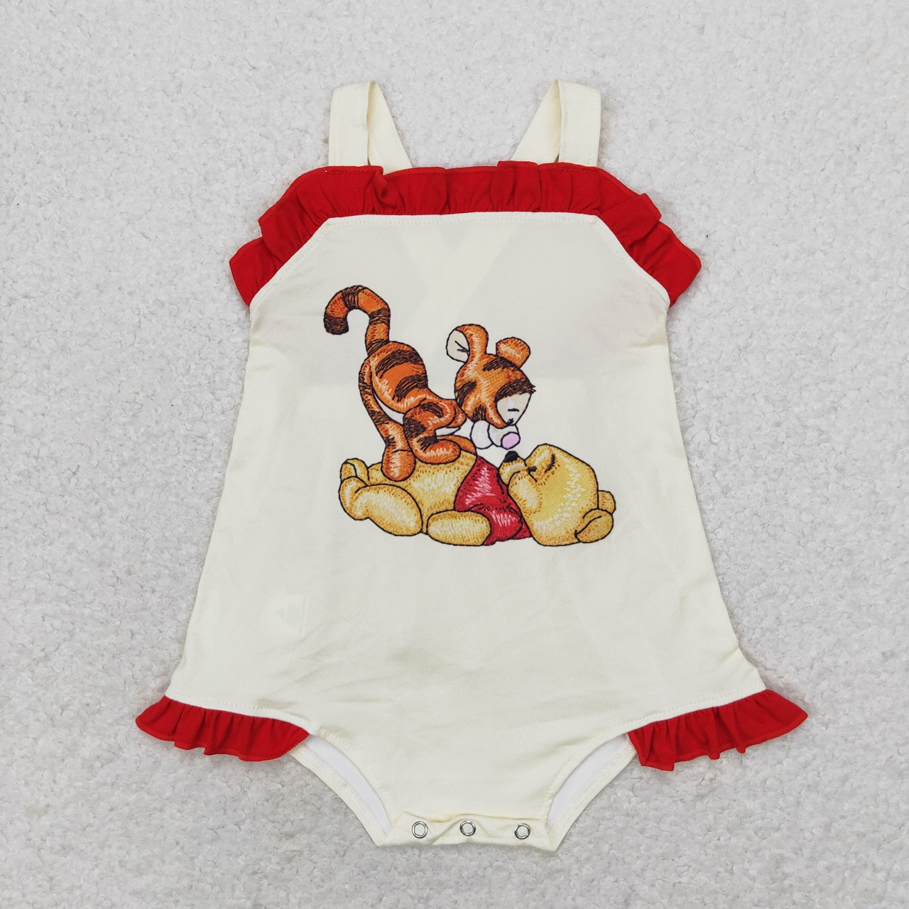 Baby Boy Summer Bear Cartoon Pocket Bubble Romper