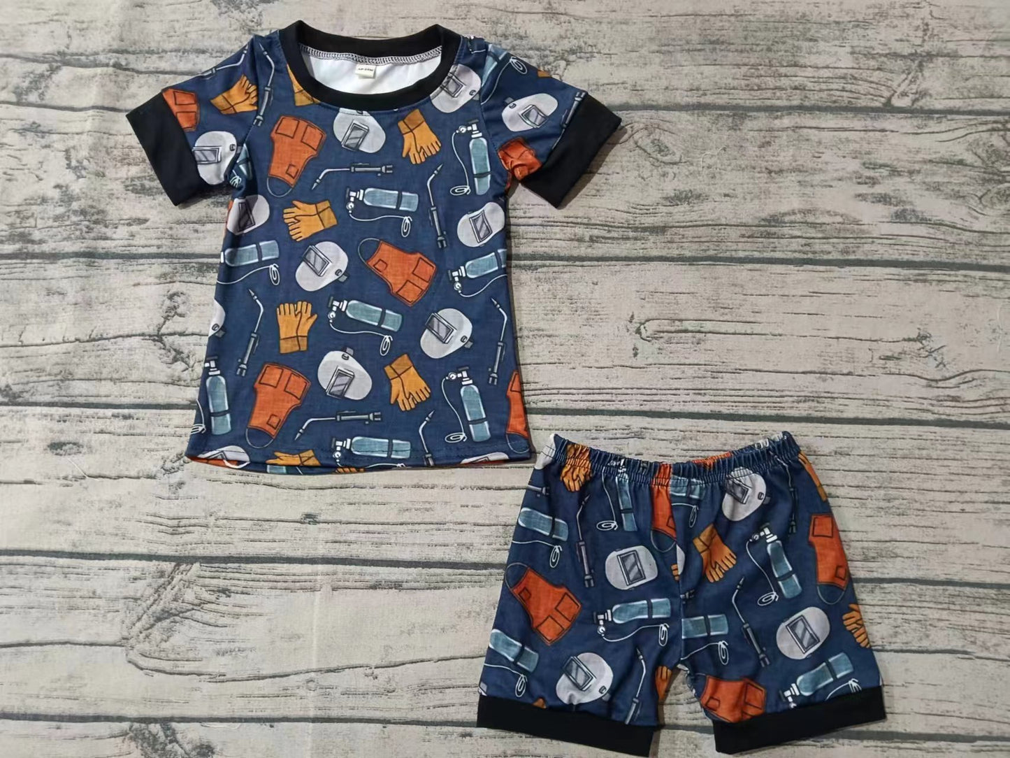 Baby Boy Short Sleeves Tools Shirt Shorts Outfit