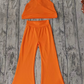 Baby Girl Sleeveless Tops Bell Pants Orange Cotton Set