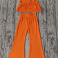 Baby Girl Sleeveless Tops Bell Pants Orange Cotton Set