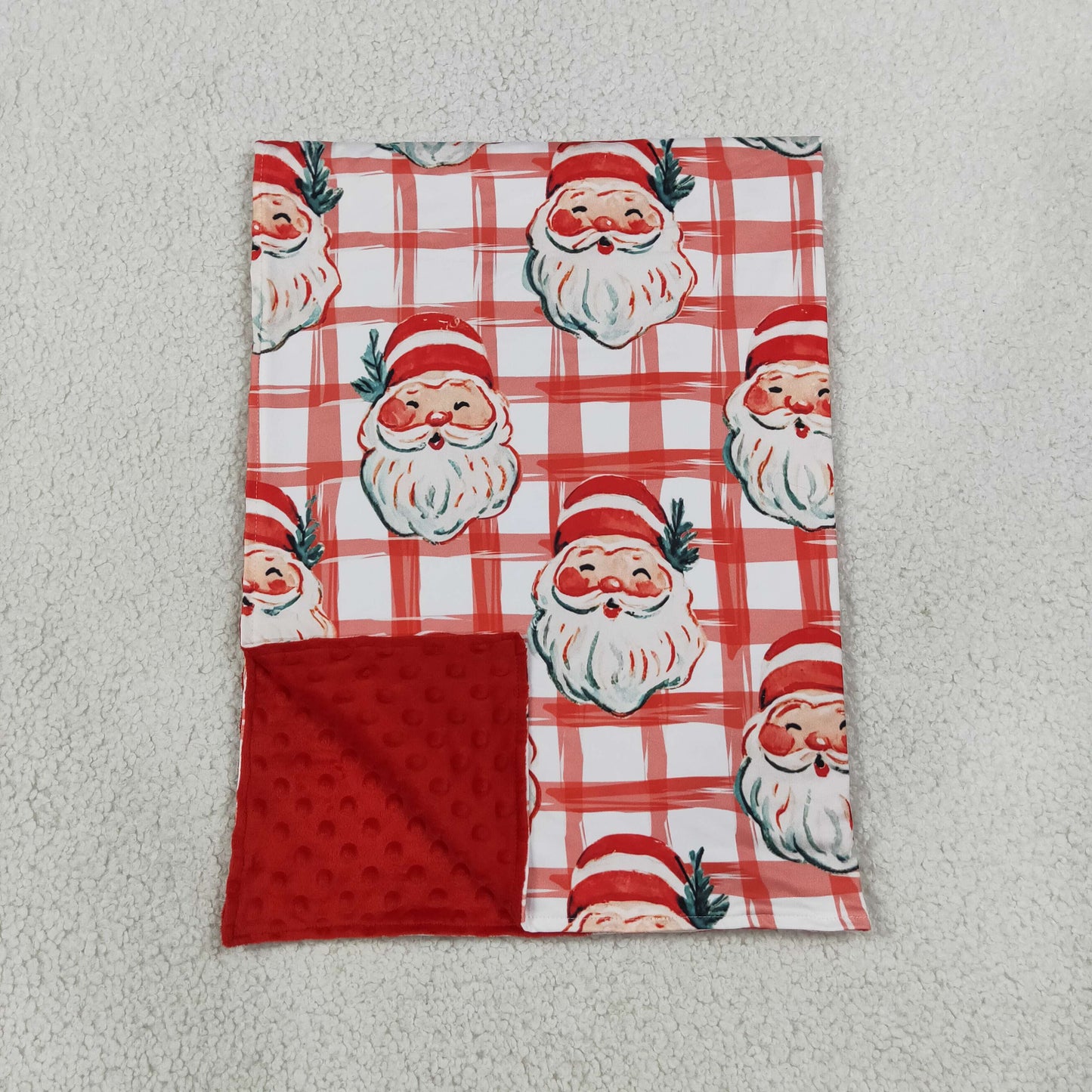 Baby Kids Children Christmas Santa Plaid Blanket RTS