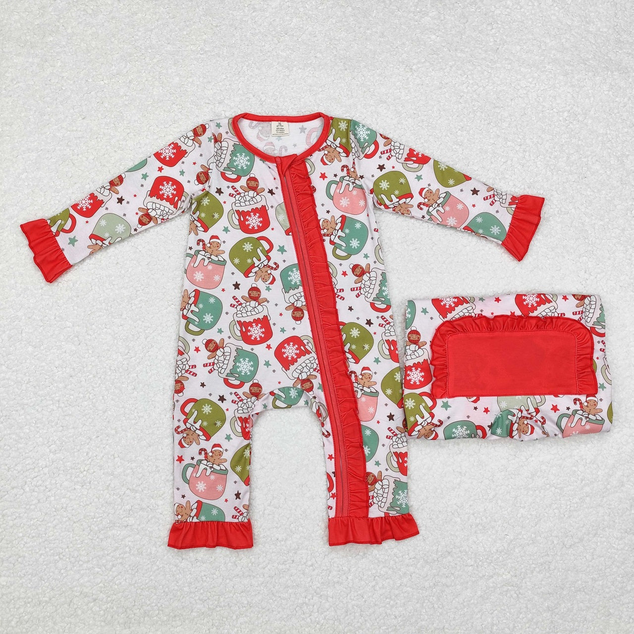 Baby Boy Long Sleeves Christmas Gingerbread Shirt Pants Pajamas Bamboo Set