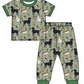 Baby Boy Short Sleeves Ducks Dogs Green Sibling Romper Clothes Set ( Moq 5 Each Design )11.25
