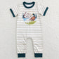 Baby Boy Short Sleeves Stripes Duck Sibling Hunting Romper Set