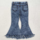 RTS Baby Girl Blue Denim Bell Bottom Pants Jeans