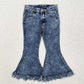 RTS Baby Girl Blue Denim Bell Bottom Pants Jeans