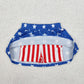 Baby Girl Short Sleeves 4th of July American Babe Shirt Stars Blue Skirt Skorts Set RTS