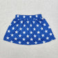 Baby Girl Short Sleeves 4th of July American Babe Shirt Stars Blue Skirt Skorts Set RTS