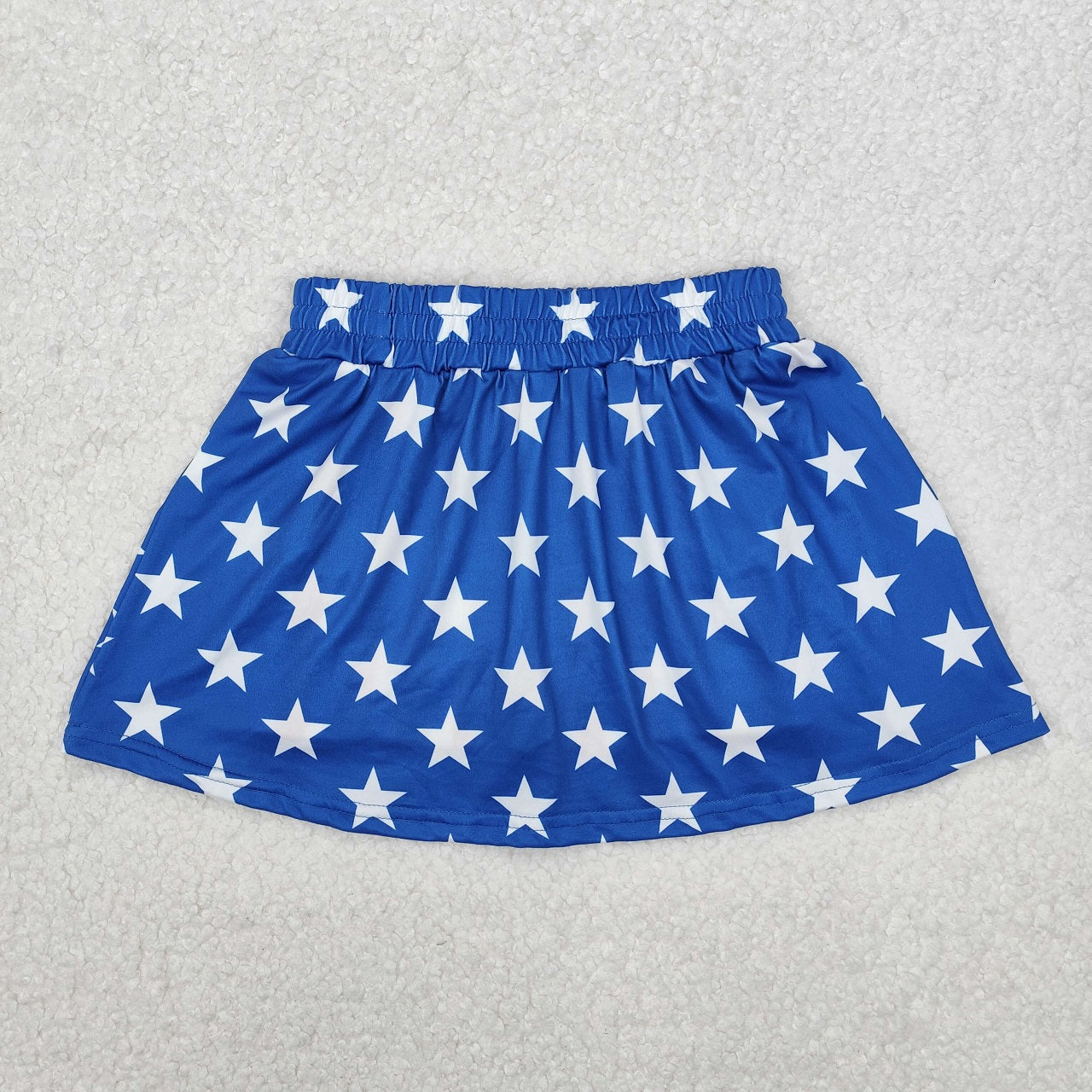 Baby Girl Short Sleeves 4th of July American Babe Shirt Stars Blue Skirt Skorts Set RTS