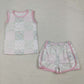 Baby Girls Kids Sleeveless Floral Bows Tops Shorts Summer Clothes Set RTS