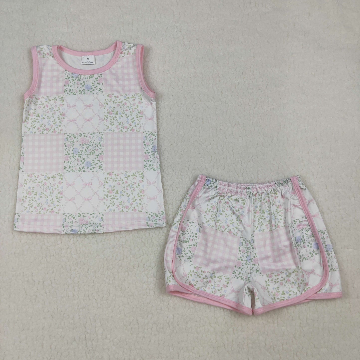 Baby Girls Kids Sleeveless Floral Bows Tops Shorts Summer Clothes Set RTS