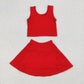Round 2 Baby Girl Sleeveless Colorful Vest Tops Tennis Sports Skorts Yoga Clothes Set RTS