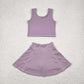 Round 2 Baby Girl Sleeveless Colorful Vest Tops Tennis Sports Skorts Yoga Clothes Set RTS