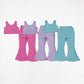 Baby Girl Sleeveless Vest Tops Bell Bottom Pants Active Wear Outfit Sibling Clothes RTS