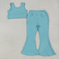 Baby Girl Sleeveless Vest Tops Bell Bottom Pants Active Wear Outfit Sibling Clothes RTS