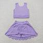 Baby Girl Toddler Sleeveless Vest Tops Shorts Skirt Skort Sibling Active Wear Yoga Set Clothes RTS