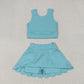 Baby Girl Toddler Sleeveless Vest Tops Shorts Skirt Skort Sibling Active Wear Yoga Set Clothes RTS