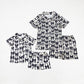 Baby Girl Adult Women Short Sleeves Black Bows Sibling Mommy and Me Family Pajamas Set