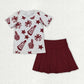 Sibling Baby Girls 4 colors Cheer Top Yoga Pleated Skirts Team Clothes Sets