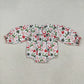 Baby Girl Long Sleeves Embroidery Merry Christmas Bows Sibling Smocked Romper Dress RTS