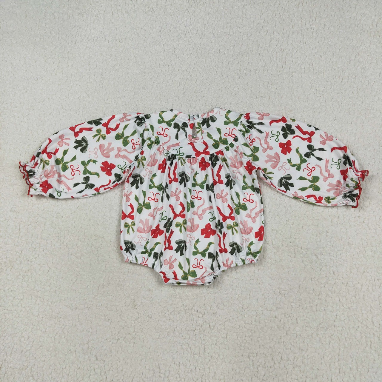 Baby Girl Long Sleeves Embroidery Merry Christmas Bows Sibling Smocked Romper Dress RTS