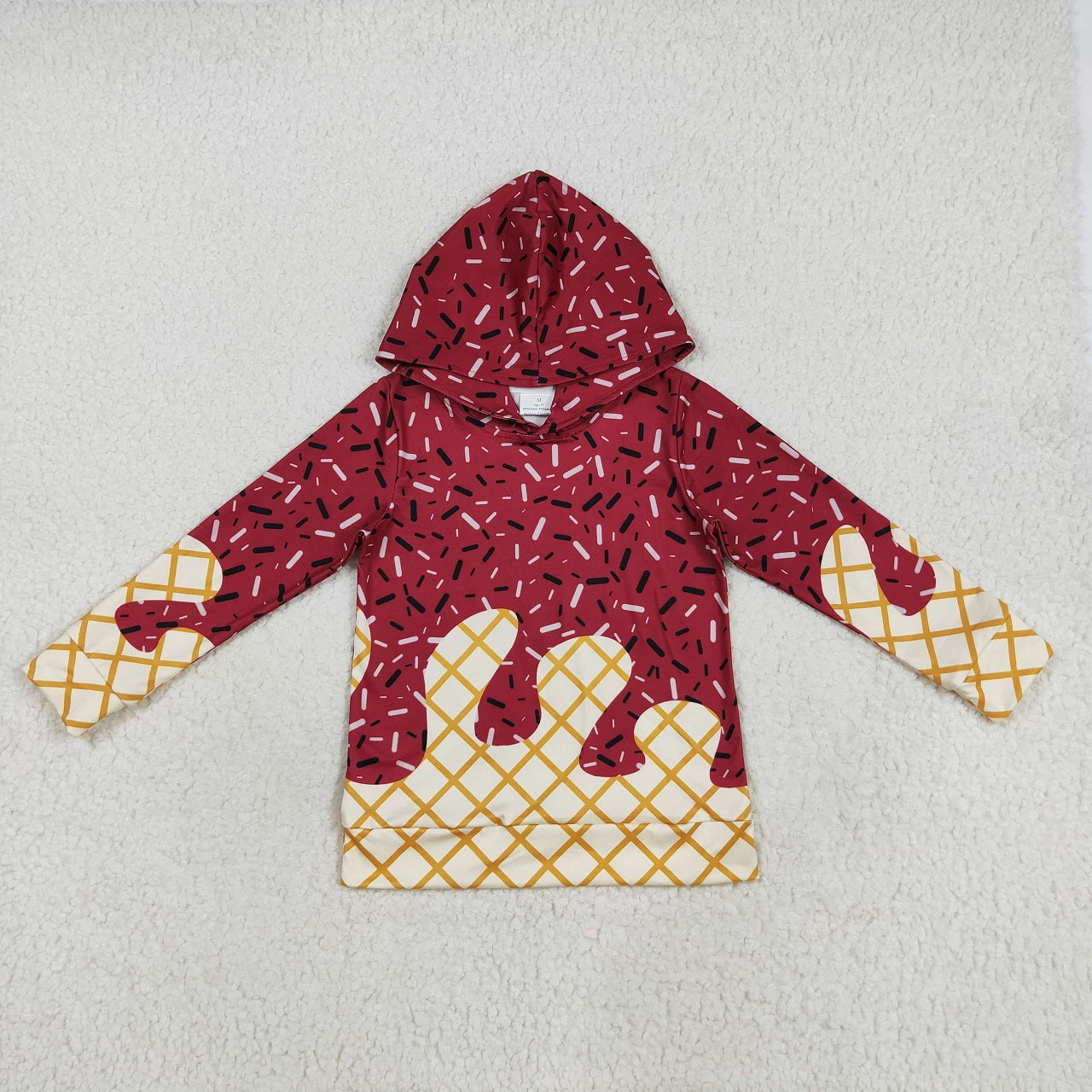 Baby Girl Long Sleeves Drips Hoodie Shirt Red Yoga Active Skort Team Set RTS