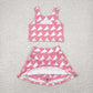 Baby Girl Toddler Cheer Bows Sleeveless Team Vest Tops Skorts Sibling Yoga Active Set RTS