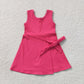 Baby Girls Sleeveless Pink Bow Shorts Knee Length Yoga Active Dress RTS