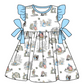 Baby Boy Girl Short Sleeves Easter Rabbit Sibling Matching Dress Romper Blue Clothes Set Moq 5 Each style