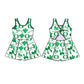 ( Moq 5 each style ) Baby Girl Team O Green Bows Sibling Dress Set 5.24
