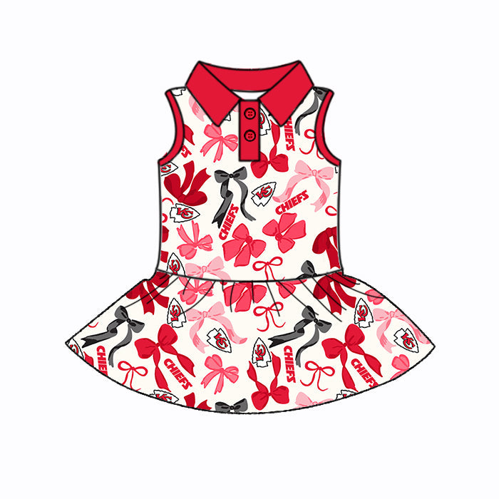 ( Moq 5 each style ) Baby Girl Team KC Bows Sibling Dress Set 5.15