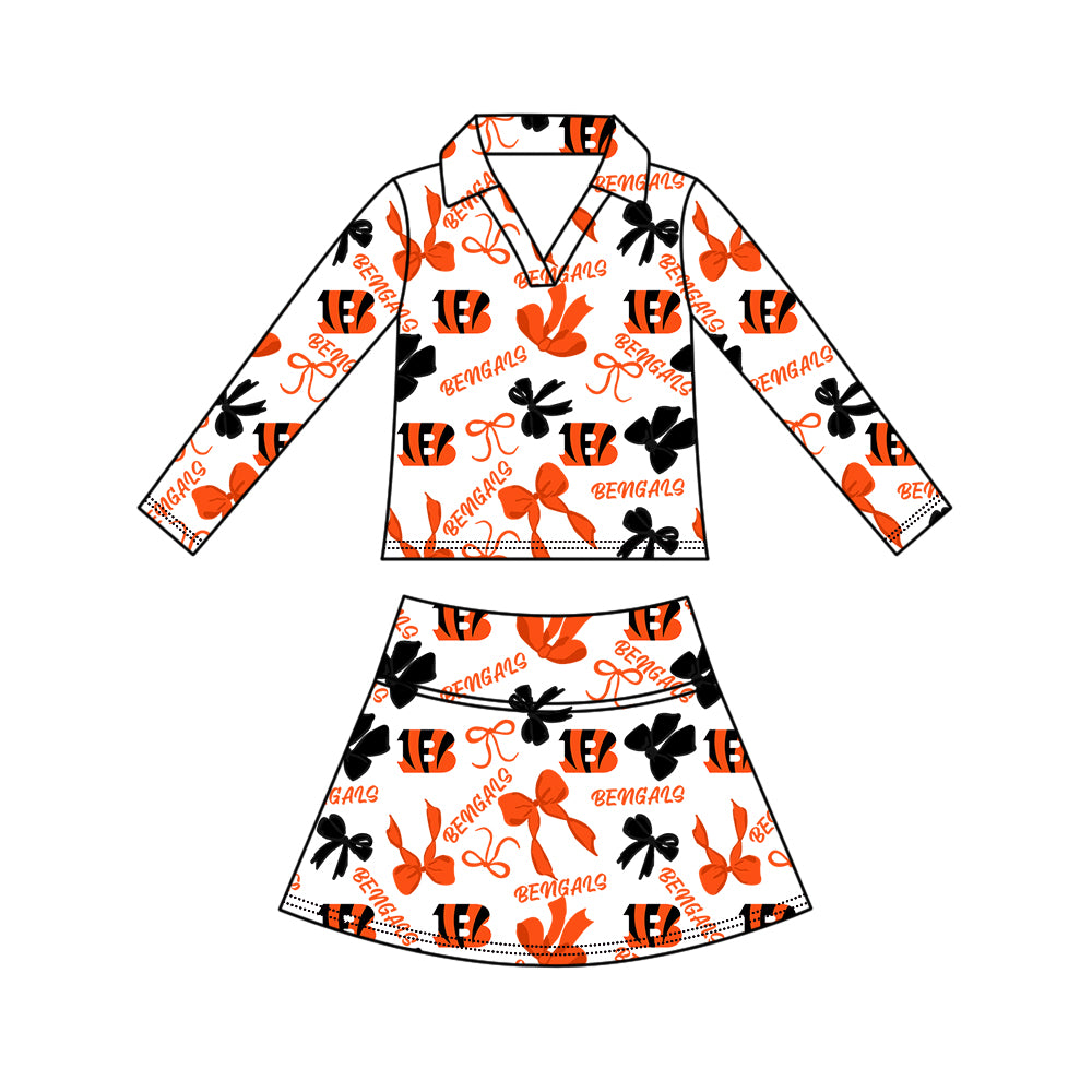 ( Moq 5 Each Style ) Sibling Baby Girls Kids Bows Team Shirt Sets Clothes