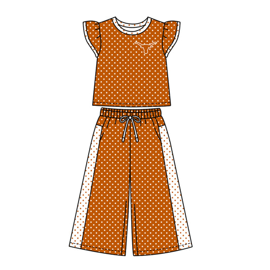 ( Moq 5 ) Baby Girls Kids Short Sleeves Shirt Pants Team Set Clothes