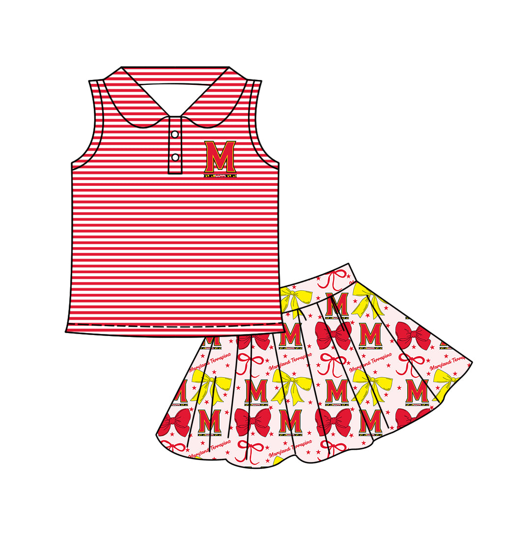 ( Moq 5 each style ) Baby Girl Toddler M Team Bows Sibling Dress Set