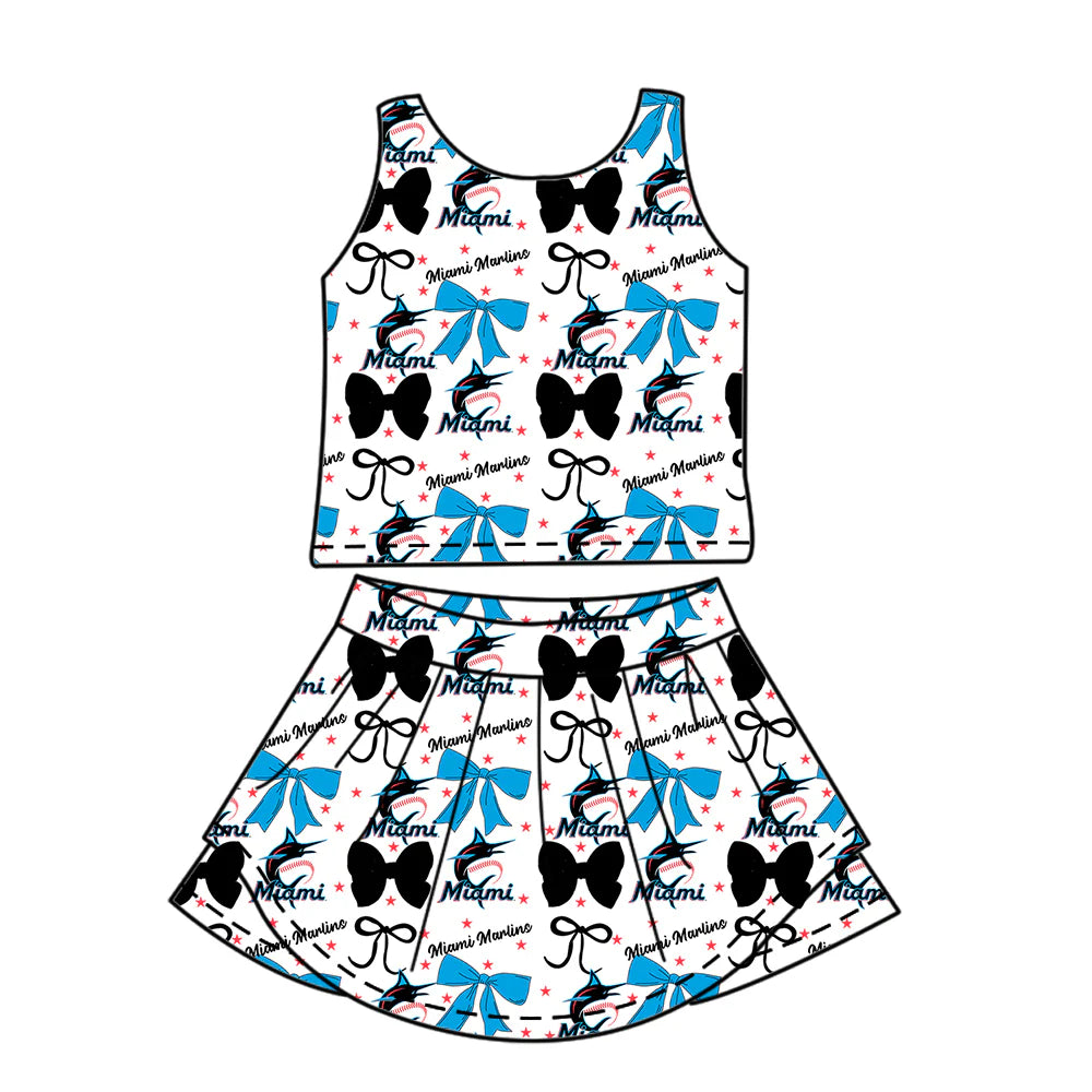 ( Moq 5 each style ) Baby Boy Girl Toddler Team Cats Bows Sibling Shirt Dress Set 6.21