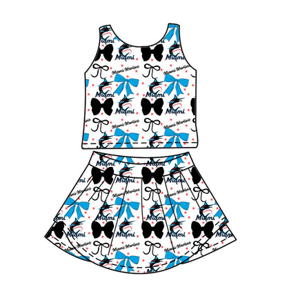 ( Moq 5 each style ) Baby Boy Girl Toddler Team Cats Bows Sibling Shirt Dress Set 6.21