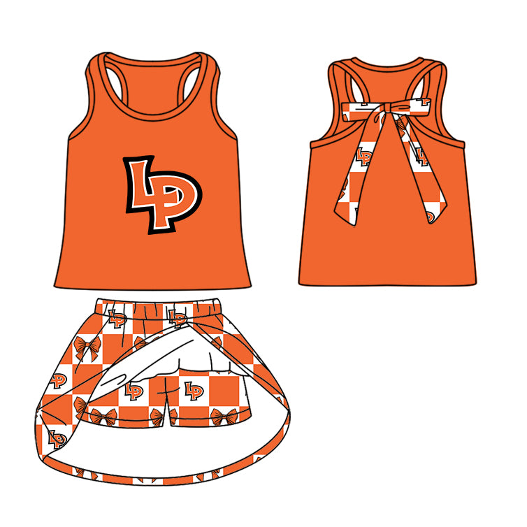 ( Moq 5 Each Style ) Baby Boys Girls Toddler Bows Team Sibling Shorts Dress Shirt Set Orange Clothes
