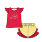 ( Moq 5 Each Style ) Baby Boys Girls Kids Team Sibling Red Stripes Rompers Sets