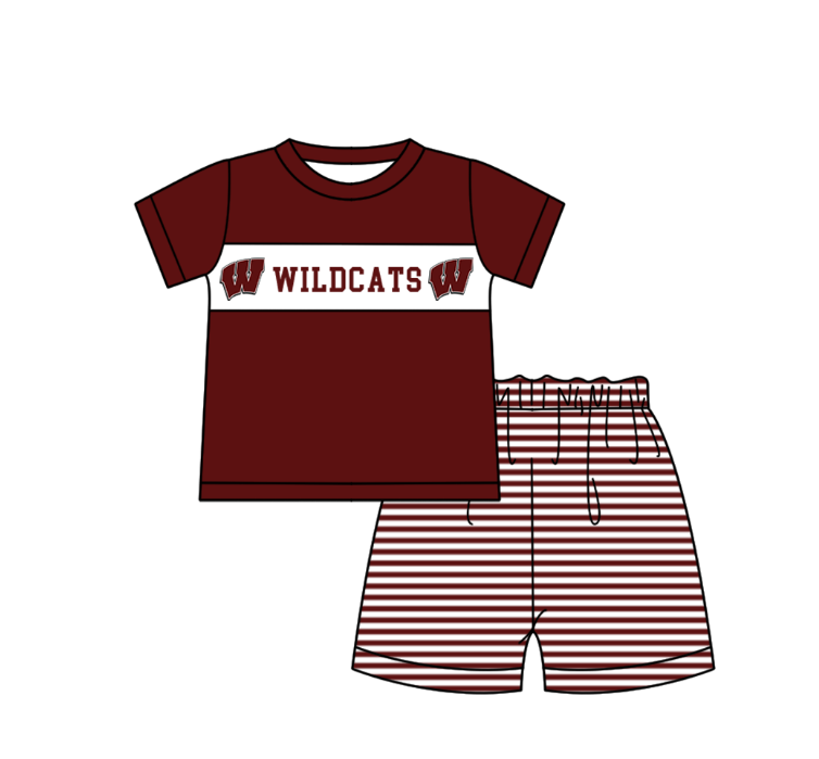 ( Moq 5 Each Style ) Baby Boys Girls Kids Short Sleeves Team Sibling Dark Red Romper Dress Set
