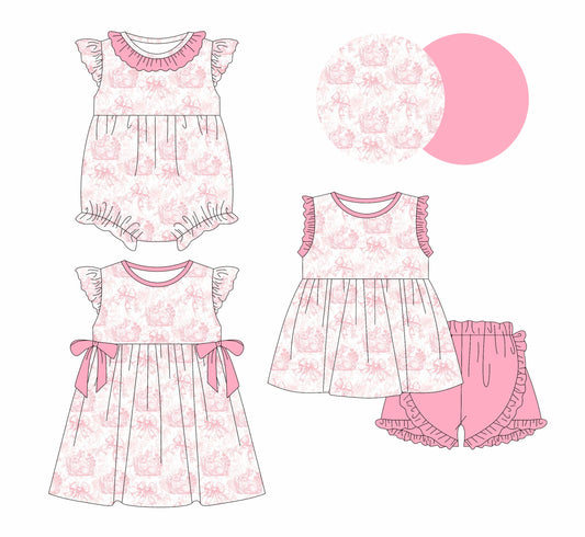 Baby Girl Easter Rabbits Bows Sibling Romper Dress Set ( Moq 5 Each Style ) 1.2