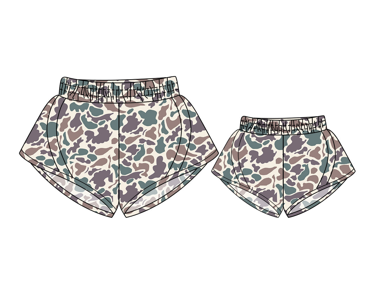 Baby Girl Adult Women Shorts Mom And Me Camo Clothes ( Moq 5 Each Style ) 3.5