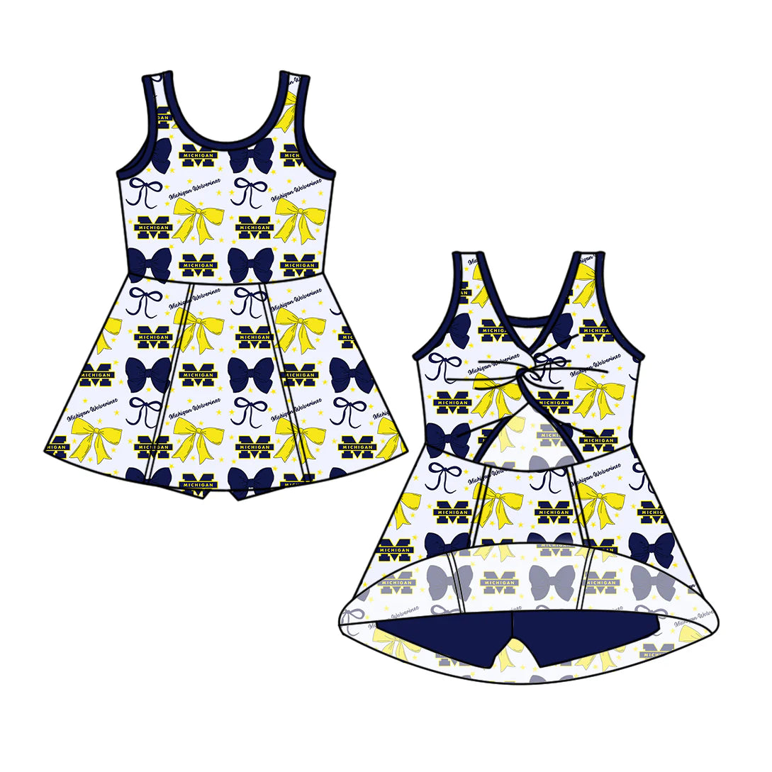 ( Moq 5 each style ) Baby Girl Toddler M Team Bows Sibling Dress Set 6.26