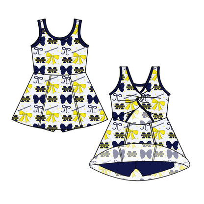 ( Moq 5 each style ) Baby Girl Toddler M Team Bows Sibling Dress Set 6.26